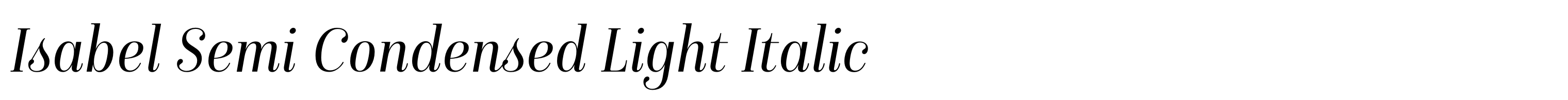 Isabel Semi Condensed Light Italic